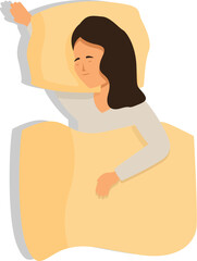 Resting sleeping female icon cartoon vector. Calm resting. Snore time night