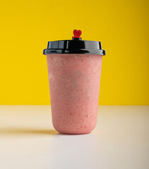 A glass of fresh strawberry juice