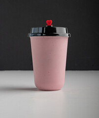 A glass of fresh strawberry juice