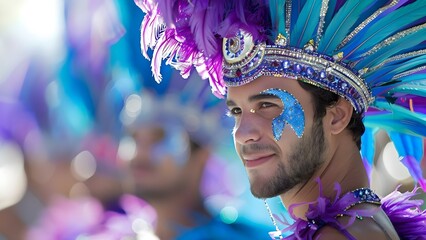 Vibrant male samba dancers at Rio de Janeiro carnival. Concept Rio de Janeiro Carnival, Samba...