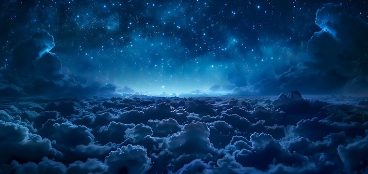 The firmament at night, as seen from an airplane