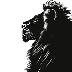 Obraz premium silhouette of a lion on a white background. Generative AI