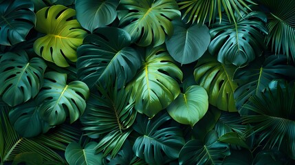 Verdant Paradise of Tropical Leaves