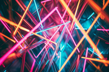 An HD picture of neon tubes forming a geometric pattern.