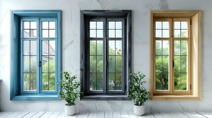 Neutral Frames: Three Windows in Clean and Modern Aesthetic