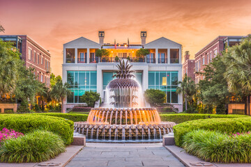 Naklejka premium Charleston, South Carolina, USA Fountain