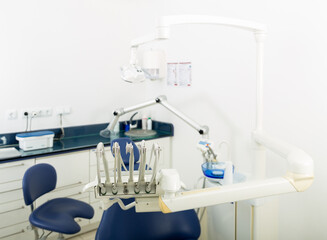 Modern dentist room. Dentist office with modern equipment. Medicine equipment
