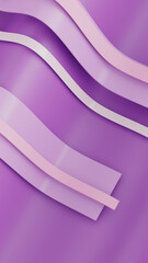 3D abstract pastel ribbons or lines against a vertical color background. 3d rendering illustration not AI