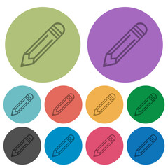Pencil outline color darker flat icons