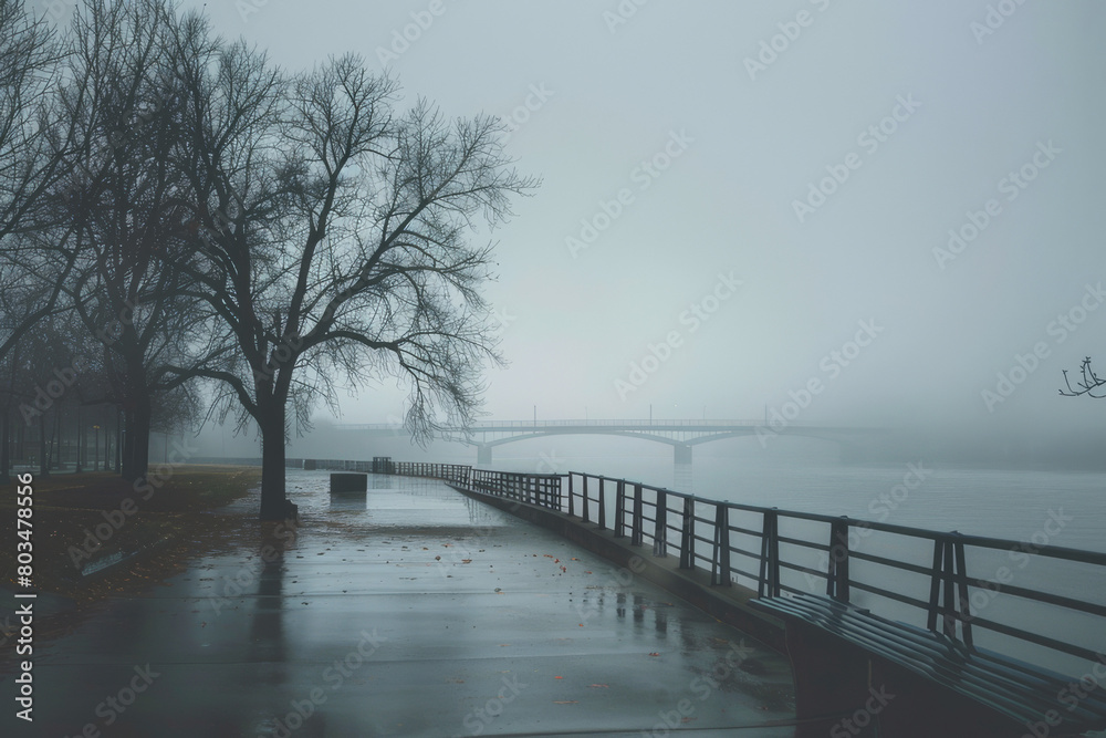 Wall mural the tranquil and soft atmosphere of an overcast day, focusing on the even diffusion of light that cr