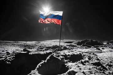 A Russian flag on the moon, Russian moon mission