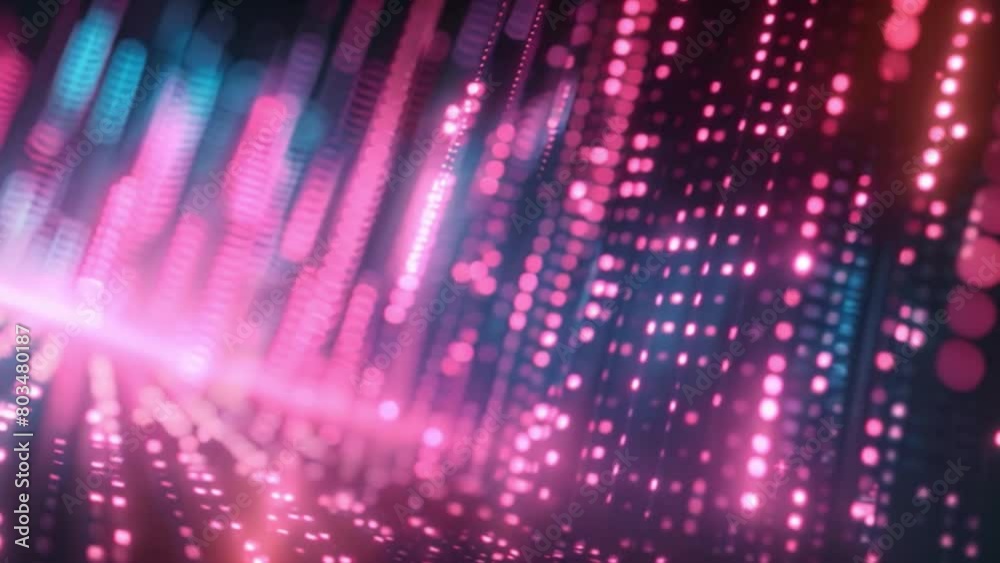Aufkleber Streams of magenta and blue lights create a dynamic abstract backdrop.