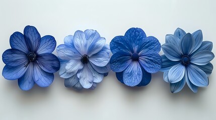 Blue Flower Symphony: A Study of Symmetry and Color Variation