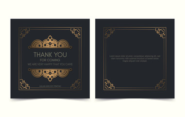 classic gold thank you wedding card