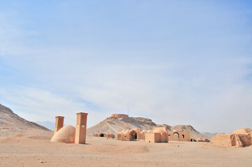 A Tower of Silence built by Zoroastrians for excarnation in Yazd, Iran