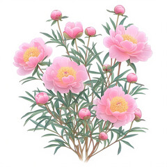 Captivating Blooming Magenta Peony Blossoms - Stylized for Elegant Visual Appeal