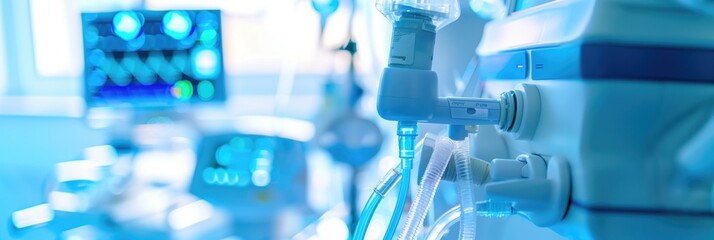 Close up photo of medical device used in contemporary healthcare facility AI generative