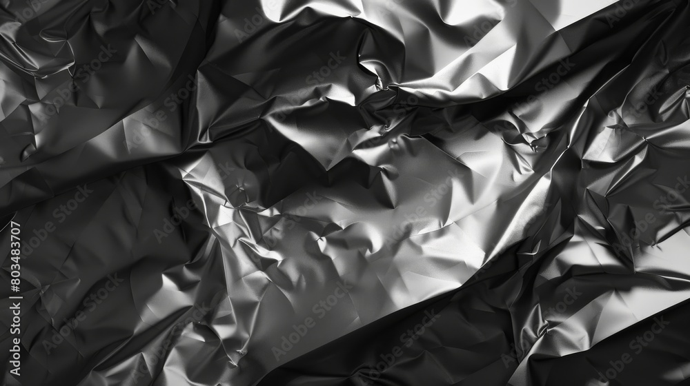 Fototapete this image features the complex textures created by light reflecting off a crinkled surface of silve