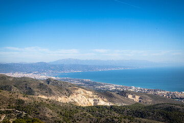 Aerial Panoramic View of Costa del Sol, Benalmadena, Malaga, Spain
