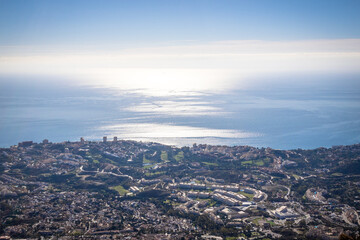Aerial Panoramic View of Costa del Sol, Benalmadena, Malaga, Spain