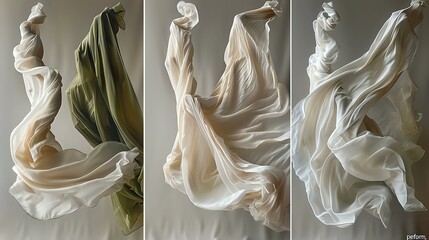 Suspended Flow: High-Definition Fabric Sculptures in Motion
