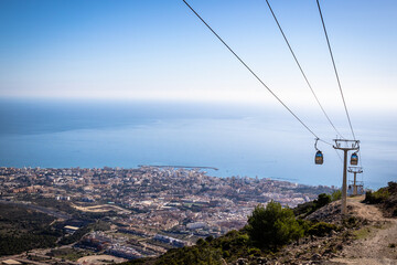 Image of cableway at Benalmadena, Andalusia, Spain
