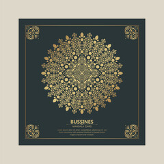 Luxury mandala decorative card in gold color