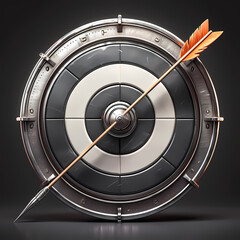 Detailed 3D Rendered Bullseye Target for Marketing and Business Graphics