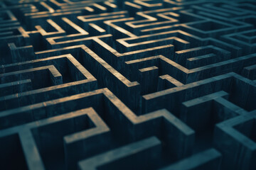 The concept of a mental maze, representing the challenges of decision-making or problem-solving - Generative AI