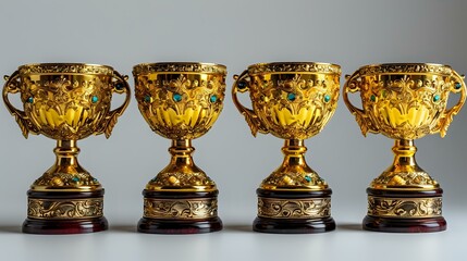 Golden Trophies for Triumph and Success