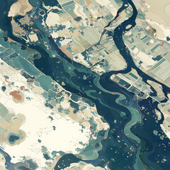 Vividly Captivating Riverscape - An Aerial View of a River's Waters with Enhanced Depth and Detail
