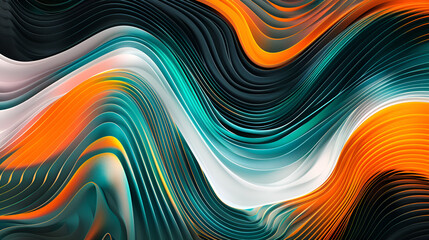 Artistic Psychedelic Background in Orange, Teal, and White with Expressive Grainy Gradients