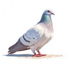 Serene White Pigeon on Sand, Perfect for Zen and Calmness Themes