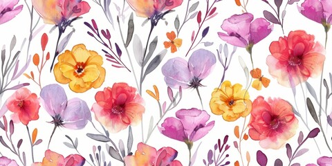 seamless meadow flowers pattern