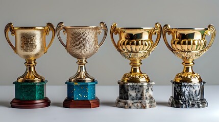 Classic Golden Trophies for Achievement and Honor