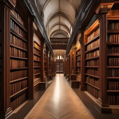 Obraz premium Collection of ancient libraries with towering shelves of books5