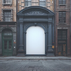 Stately London Street Entrance with Historical Architecture, Perfect for Advertisements and Urban...