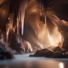 Selection of mystical caves with glowing crystals and hidden treasures1