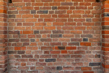 Obraz premium wall of a real medieval castle made of red brick