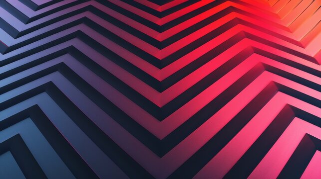 Modern red and blue chevron pattern with sharp zigzags.
