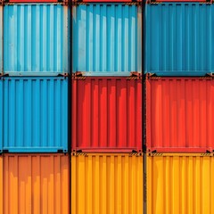A minimalist depiction of cargo containers arranged in a pattern.