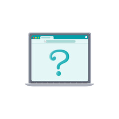 Laptop searching for answers vector illustration graphic icon symbol