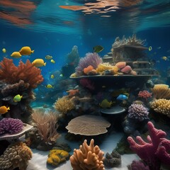 Assortment of underwater kingdoms with colorful coral reefs3
