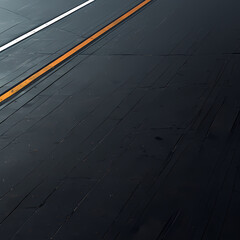 A Photorealistic Rendered Image of a Dark Asphalt Road with Orange Painted Lines, Perfect for Advertising and Marketing Materials