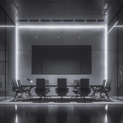 Elegant Business Meeting Space with Futuristic Design Elements