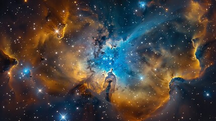 Obraz premium Captivating depiction of an astronaut observing a powerful star explosion within a colorful nebula, conveying a sense of discovery