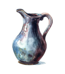 retro pitcher watercolor digital painting good quality
