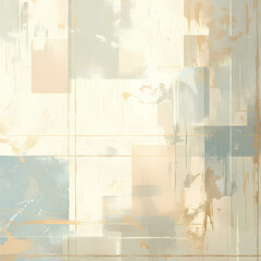 Dynamic Abstract Painting with Golden Brushstrokes on Textured Fabric Backdrop