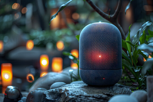 Enceinte musicale dans le jardin