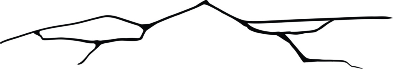 Dry crack. Ground hole crack, cracked craquelure and damaged wall texture. Geology damage earth surface, ground crack hole texture or earthquake wallpaper. Isolated vector sign